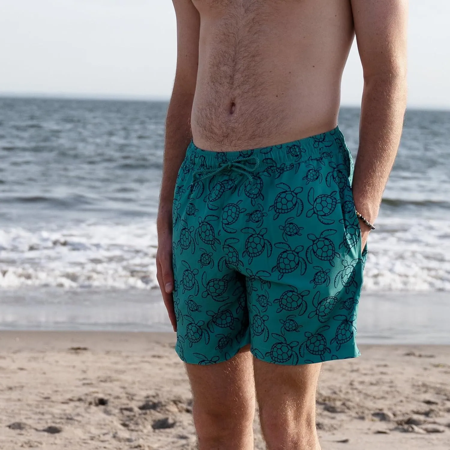 Mens 2 Pack Swim Trunks with Compression Liner Anti Chafing 7 inch Inseam Stretch Quick Dry Swim Shorts with Phone Pocket