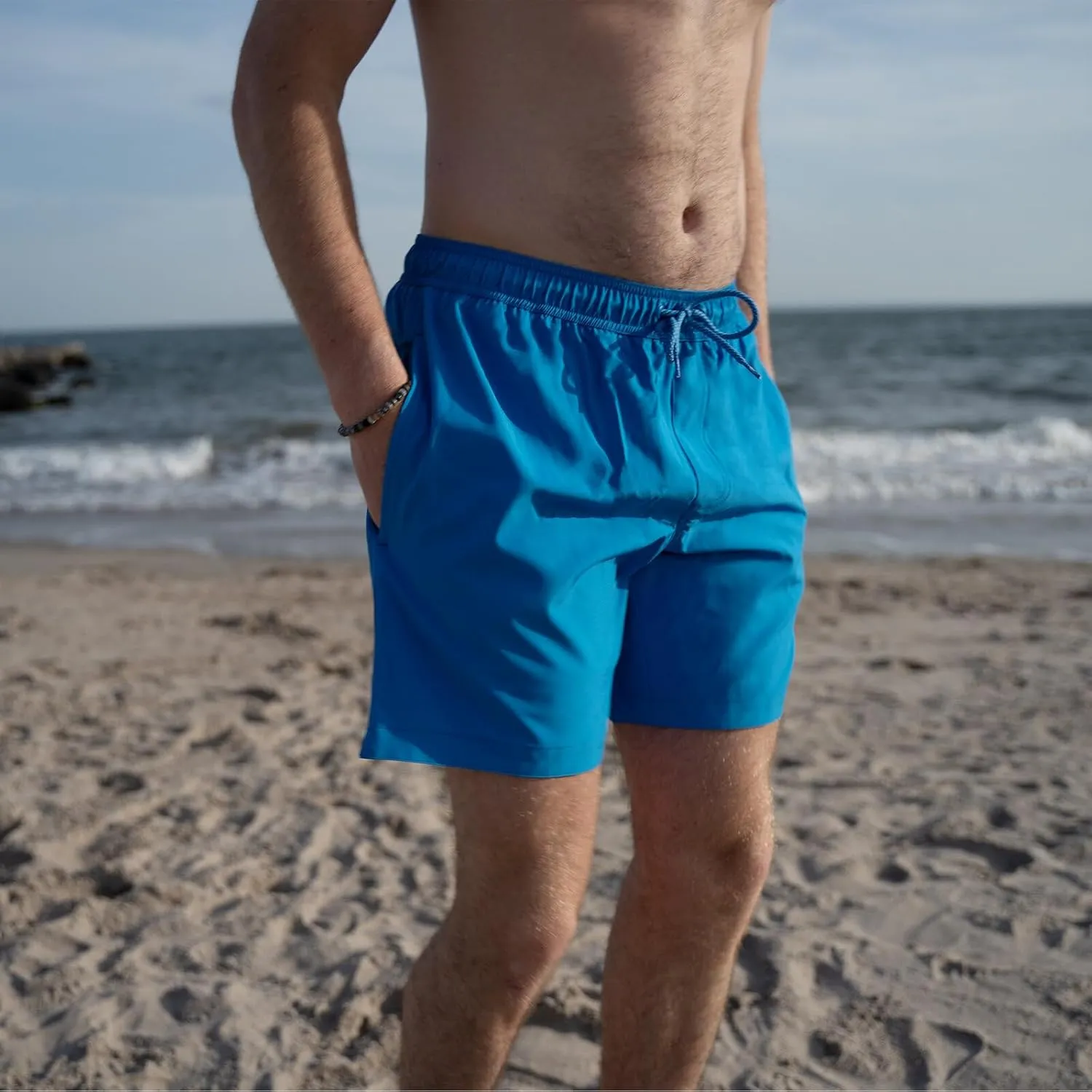Mens 2 Pack Swim Trunks with Compression Liner Anti Chafing 7 inch Inseam Stretch Quick Dry Swim Shorts with Phone Pocket