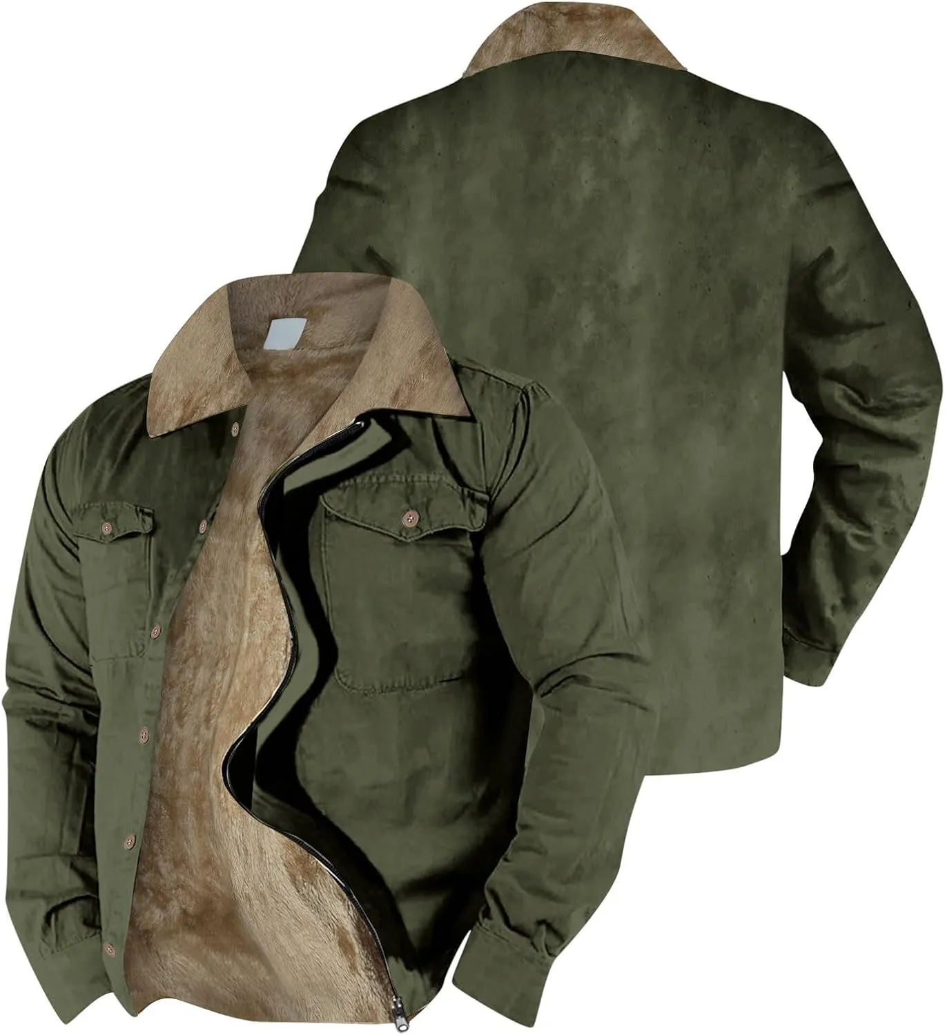 Mens Sport Coat, Hooded Winter Coats Water Resistant Warm Thicken Insulated Button zipper Windproof Jacket with Pocket