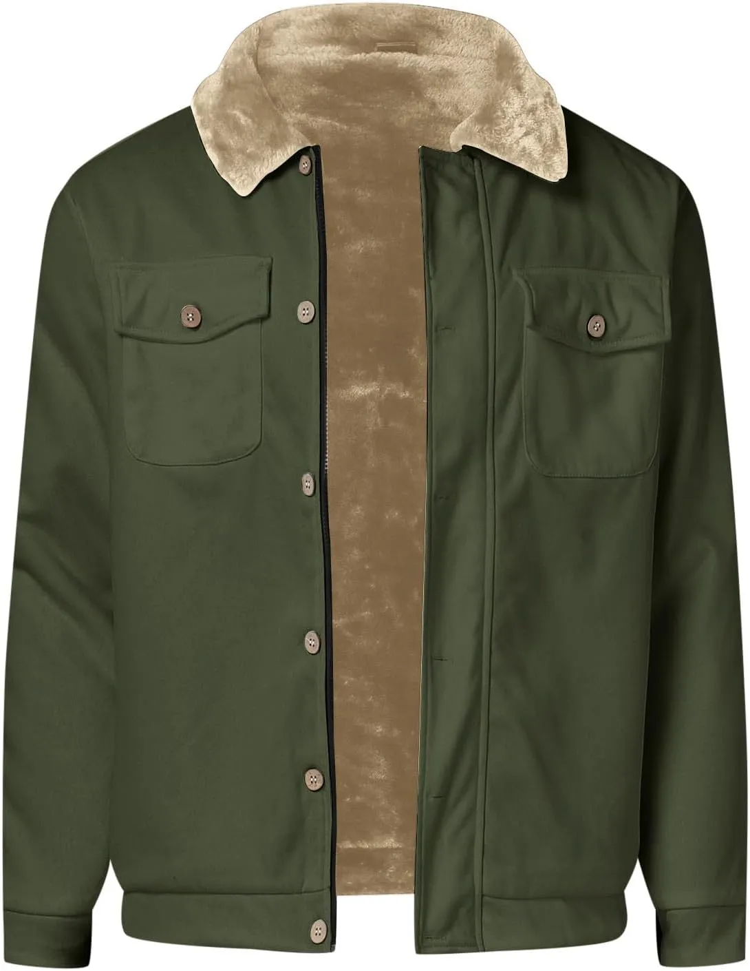 Mens Sport Coat, Hooded Winter Coats Water Resistant Warm Thicken Insulated Button zipper Windproof Jacket with Pocket