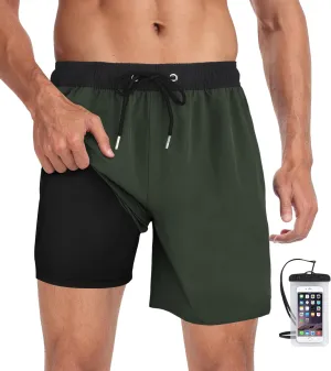 Mens Swim Trunks 7" Quick Dry Swim Shorts Swimsuit Swimming Trunks Swimwear with Pockets