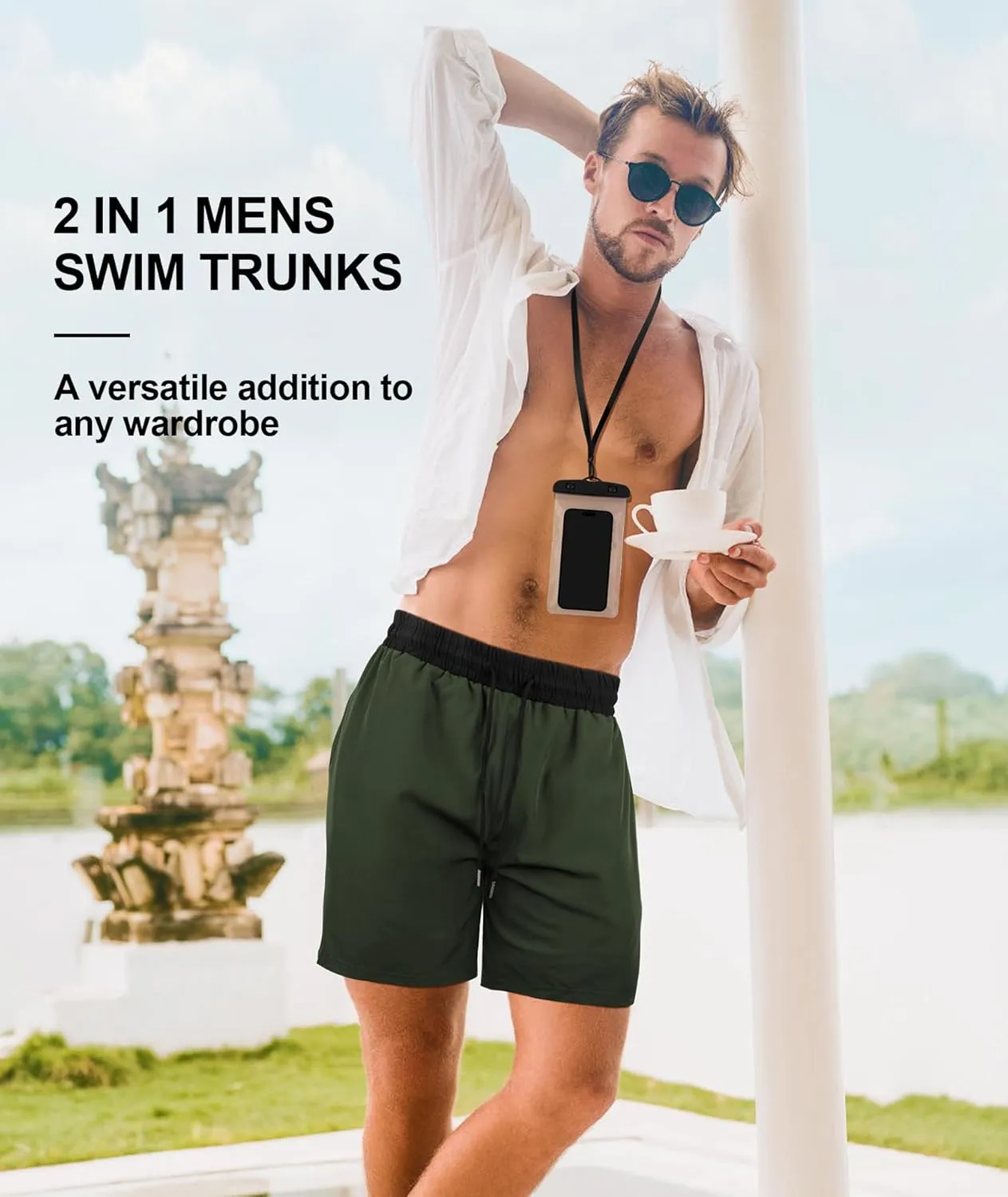 Mens Swim Trunks 7" Quick Dry Swim Shorts Swimsuit Swimming Trunks Swimwear with Pockets
