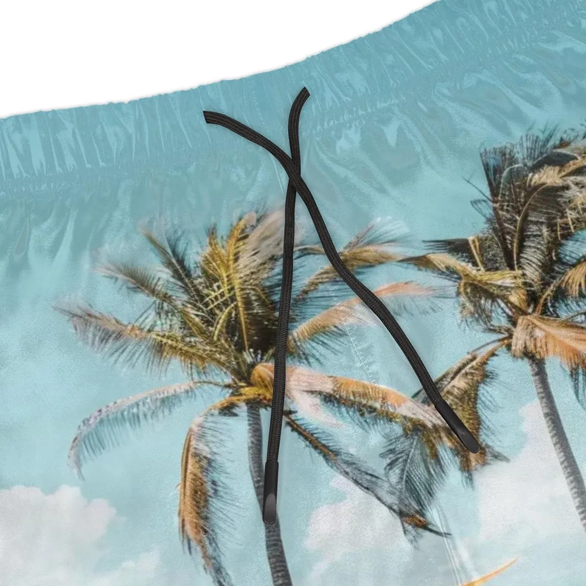 Mens Swim Trunks Van Palm Trees Quick Dry Board Shorts with Mesh Lining