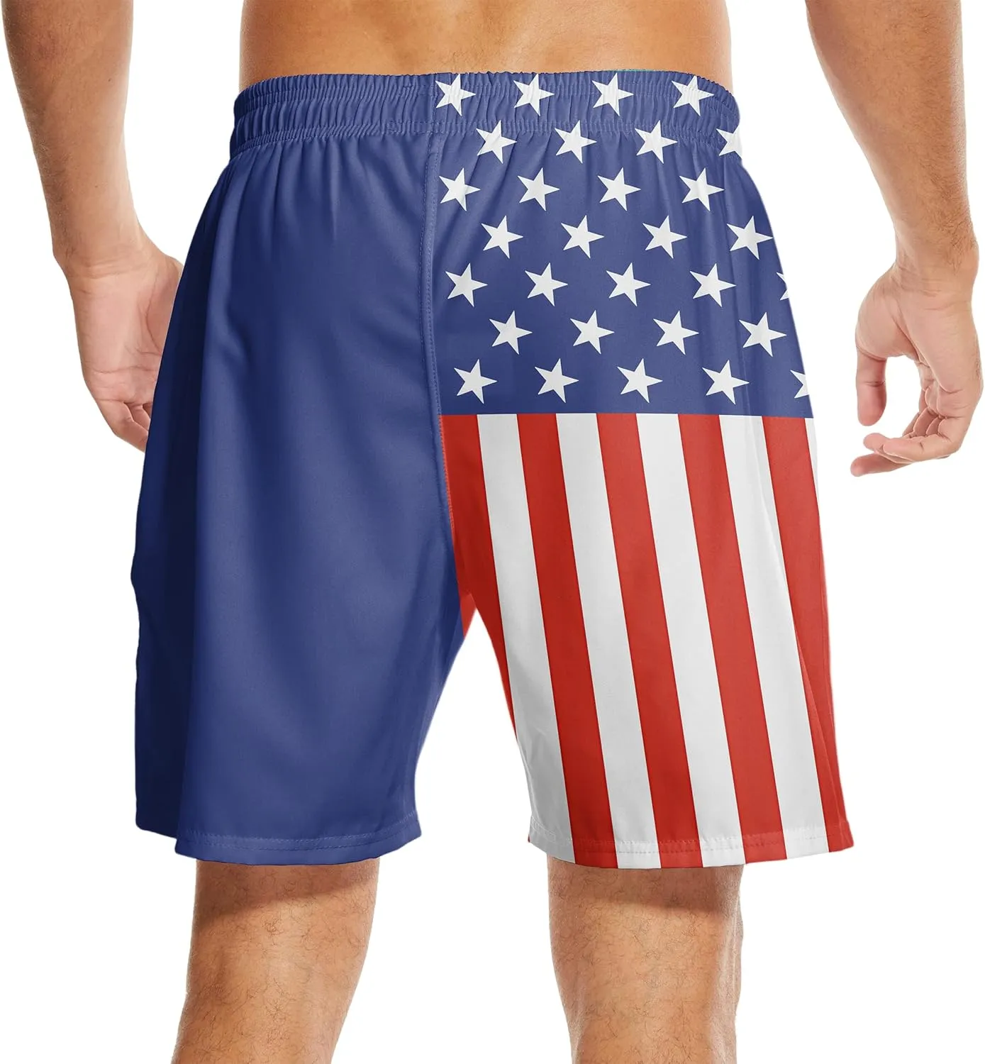 Mens Swim Trunks with Compression Liner 7" Bathing Suit Swimming Shorts Quick Dry Board Shorts Swimsuits with Pockets