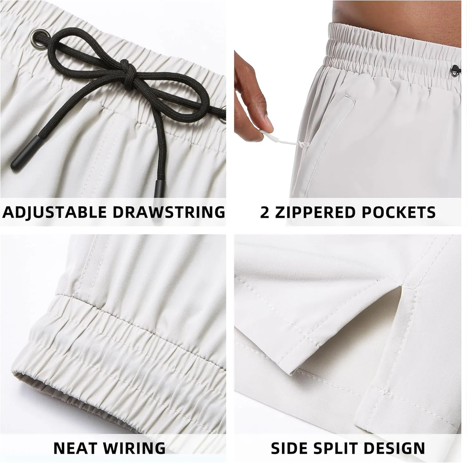 Mens Swim Trunks with Compression Liner 9" Board Shorts 2 in 1 Quick Dry Bathing Suits with Zipper Pockets