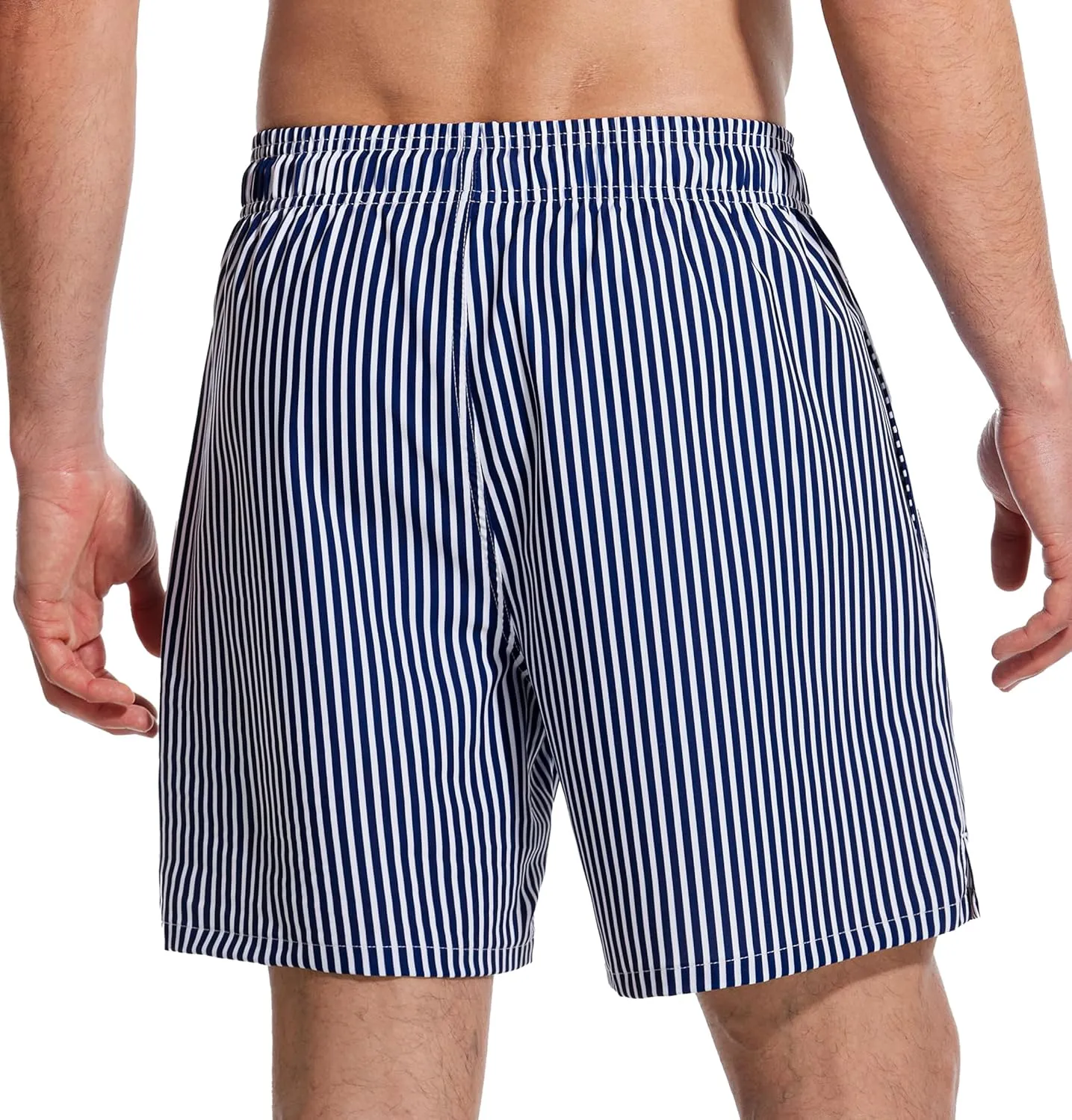 Mens Swim Trunks with Compression Liner Quick Dry Bathing Suit with Zipper Pockets Lightweight Beach Shorts