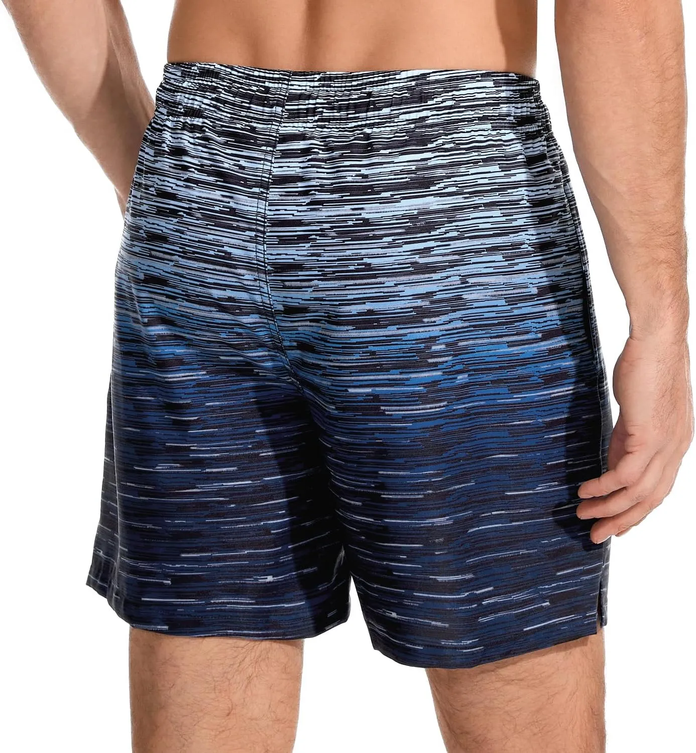Mens Swim Trunks with Compression Liner Quick Dry Bathing Suit with Zipper Pockets Lightweight Beach Shorts