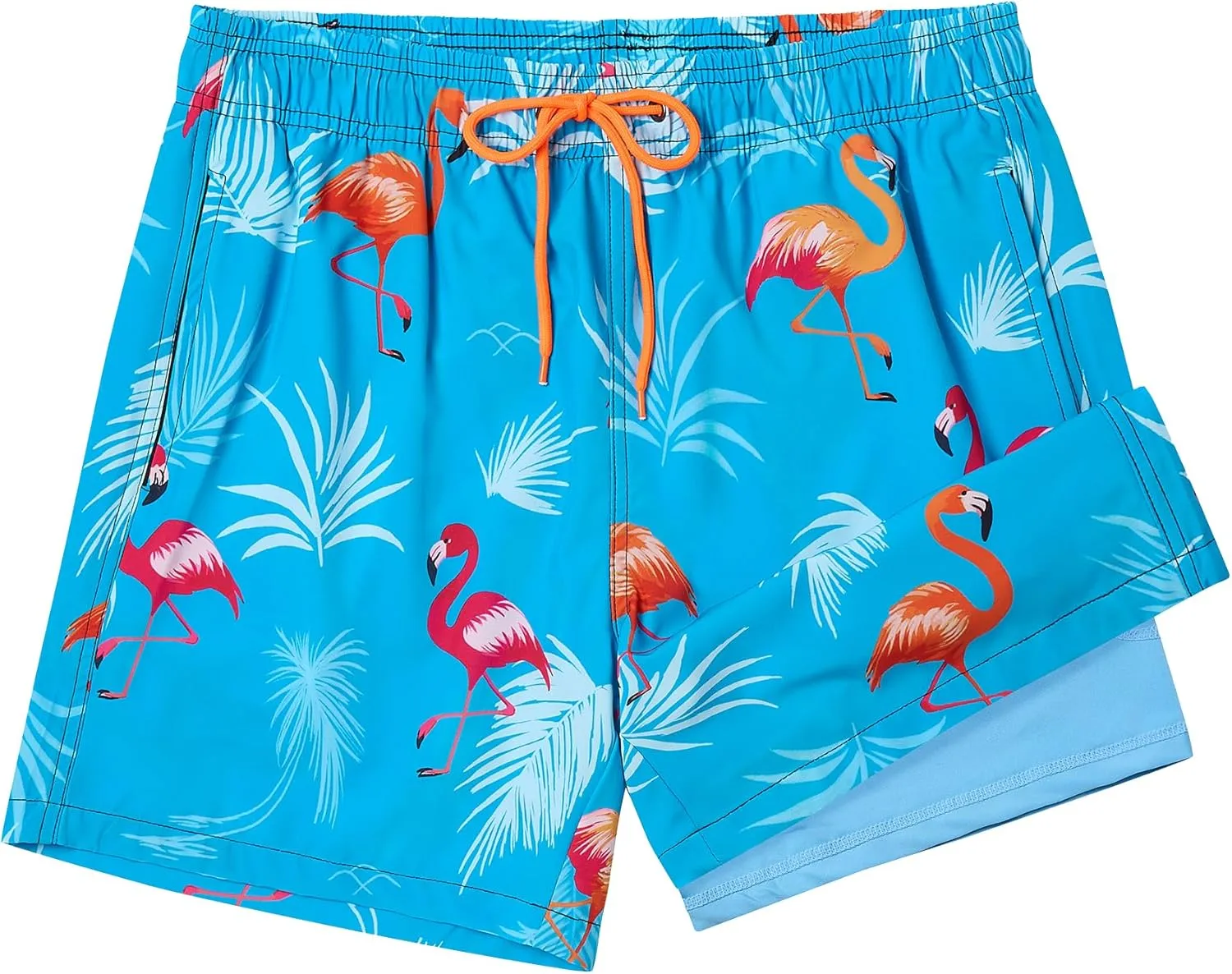 Mens Swim Trunks with Compression Liner Quick Dry Swim Shorts Bathing Suit Swimsear 2 in 1 Beach Board Shorts