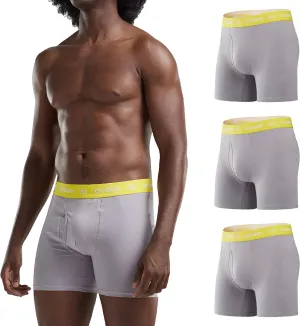 Mens Underwear Boxers Briefs Cotton Stretchy Underwear Pack Compression Boxer with Pouch Breathable Brief for Men