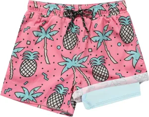 MERIABNY Boys Swim Trunks with Compression Liner Anti-Chafe Swimsuit for Ages 5-13