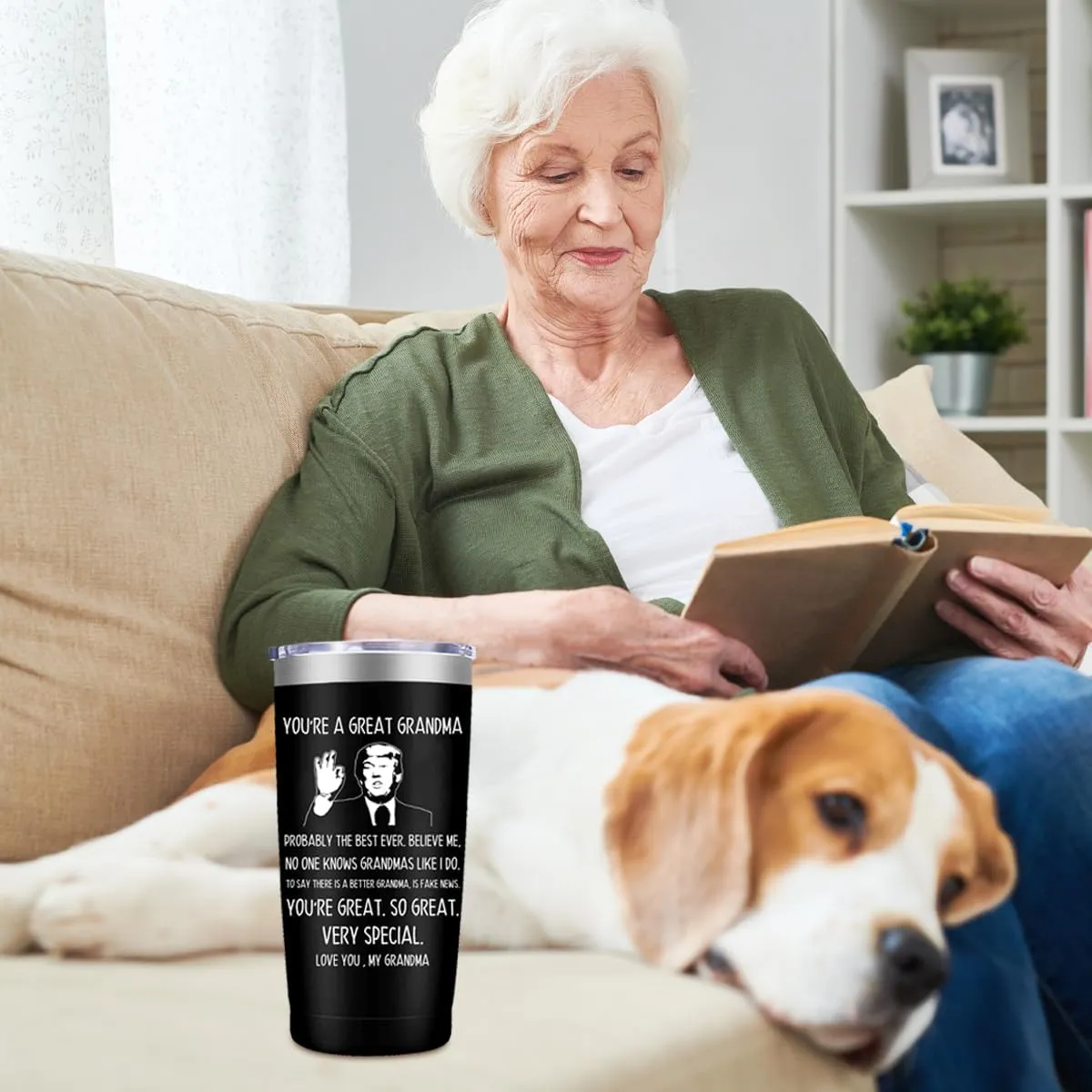 MFGNEH Grandma Gifts,Mothers Day Birthday Gifts for Grandma,Christmas Gift for Grandmas from Granddaughter, Grandson,Grandchildren,Mothers Day Gift,20 oz Black Tumbler