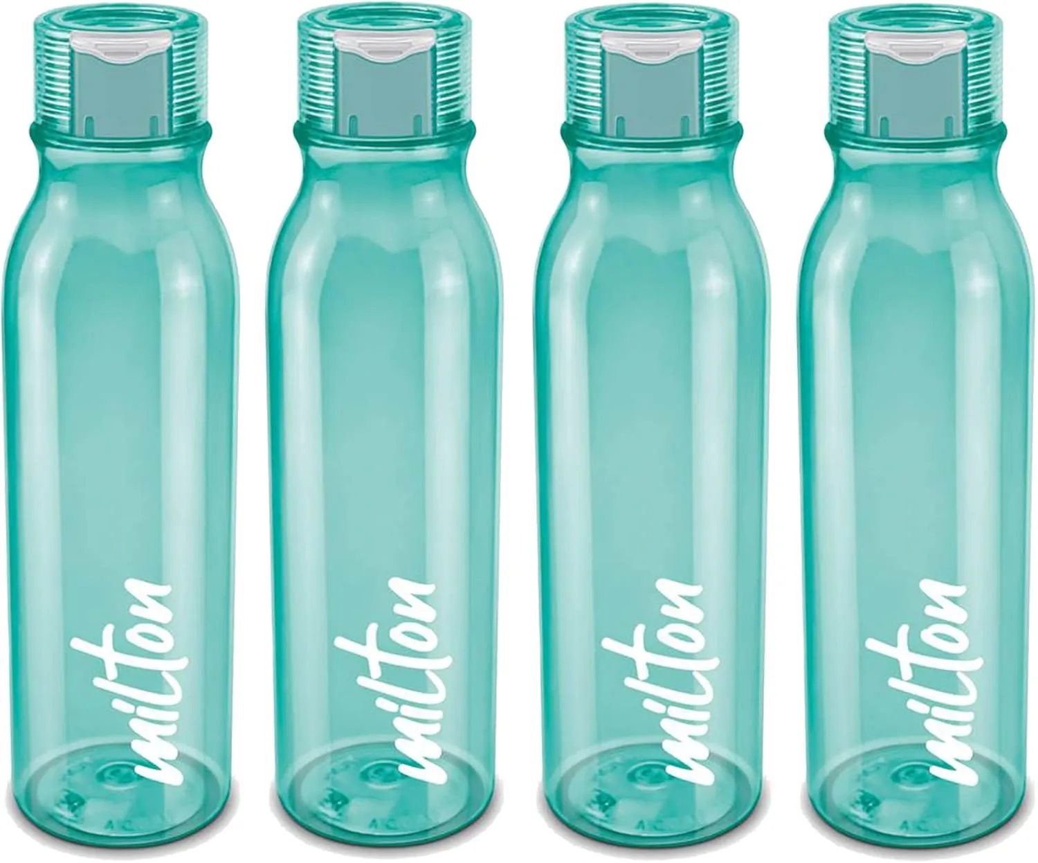 MILTON Name Tag Pet Water Bottle, Set of 4, 1 Litre Each, Green | BPA Free | 100% Leak Proof | Office Bottle | Gym Bottle | Home | Kitchen | Travel Bottle | Hiking | Treking Bottle
