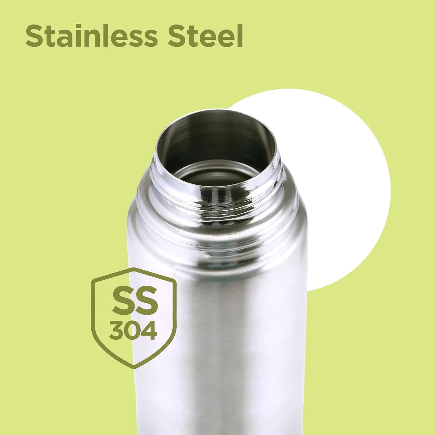 Milton Thermosteel Flip Lid Flask 350, Double Walled Vacuum Insulated Thermos 350 ml | 12 oz | 24 Hours Hot and Cold Water Bottle with Cover, 18/8 Stainless Steel, BPA Free, Leak-Proof | Silver
