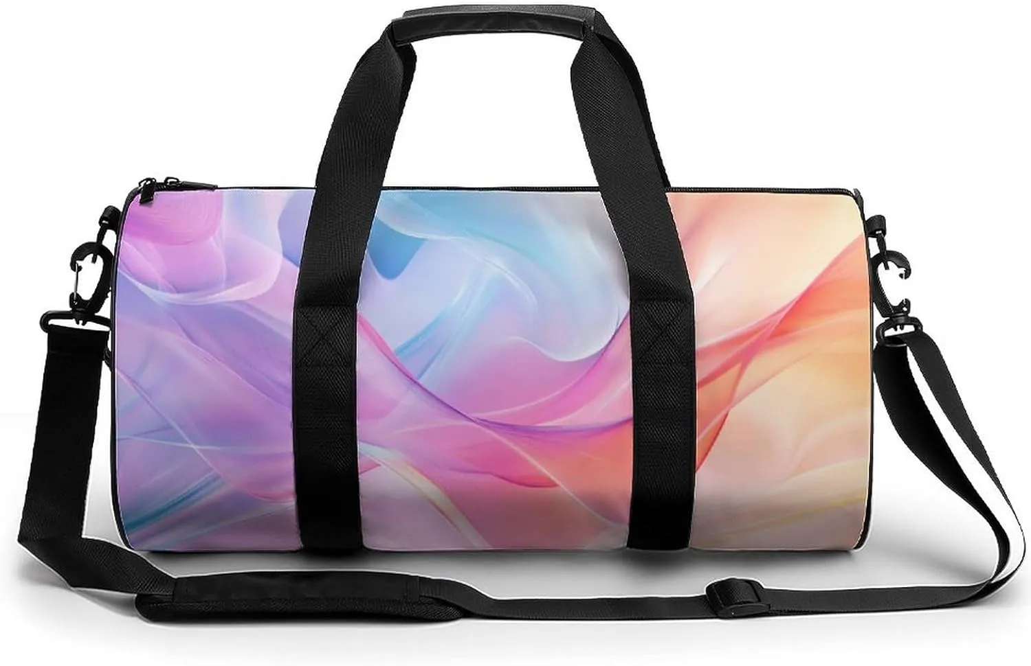 Minimalist Abstract Fluid Travel Gym Bag for Women Men Cylindrical Duffle Bag Sport Workout Bag with Shoulder Strap