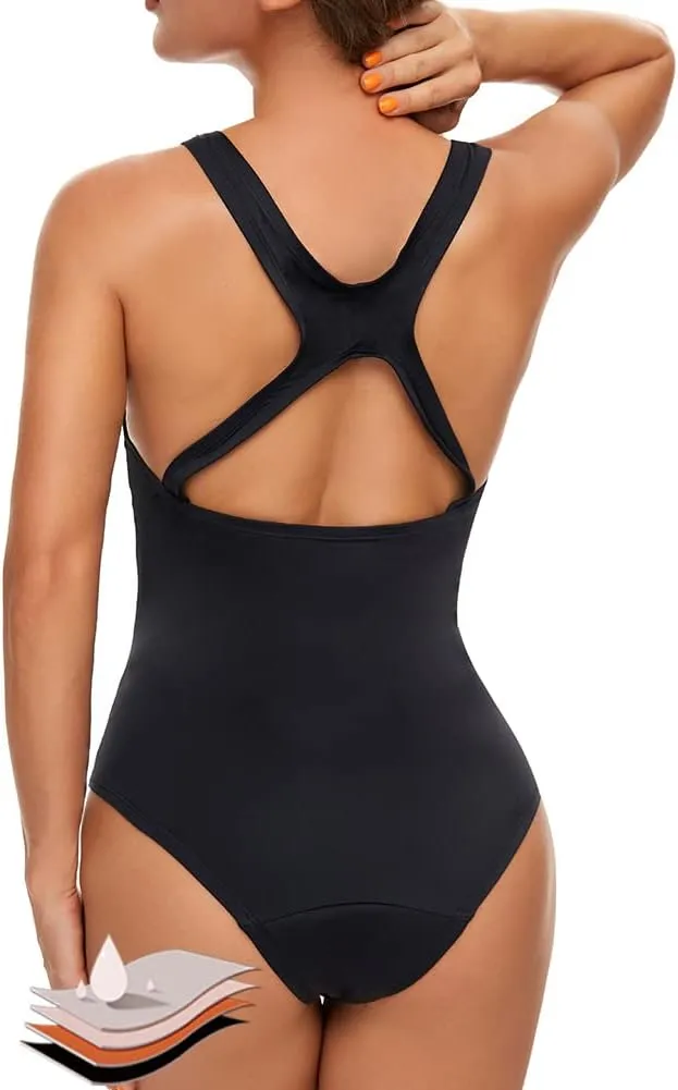 Mordlanka Period Swimwear One Piece Leakproof Swimsuit for Teen Girls Women…