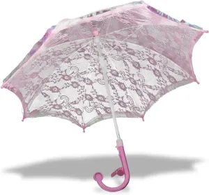 Mozlly Parasol Umbrella With Whistle - Foldable Lace Parasol, Tea Party Decorations For Little Girls - 20" Diameter