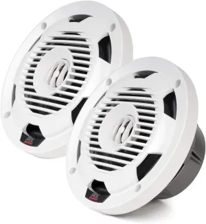 MTX WET77-W Wet Series 75 Watt RMS 4 Ohm Coaxial Outdoor Marine Boat ATV UTV Speaker Pair with Weather Resistant Polypropylene Cones, Silicone Insulated Tinsel Leads, and ASA Plastic Grille, White