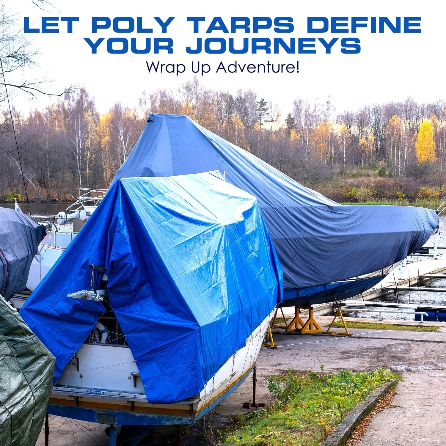 Multi-Purpose Waterproof Heavy Duty Poly Tarp -12X16 Large Blue Tarp with Grommets Every 3ft - Rot, Rust, and UV Resistant, Weatherproof Tarp Covers for Camping, Farming, Vehicles, and More