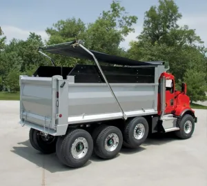 Mytee Products Complete Electric Aluminum 4-Spring Dump Truck Tarp System with 7' x 20' Mesh Tarp for Dump Truck Beds Upto 24' Long & Under 106" Wide - Complete Dump Truck Tarping System