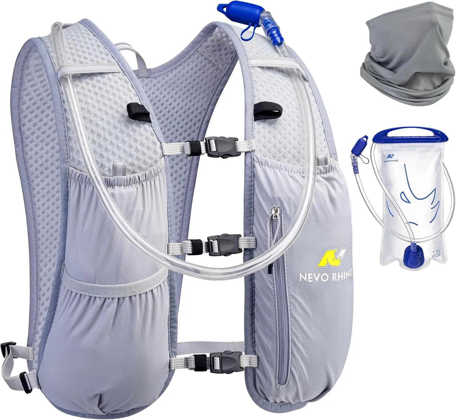 N NEVO RHINO Running Hydration Vest for Women 1.5L Water Bladder Backpack 5L Small -Lightweight Breathable Hydration Vest for Hiking Trail Running Cycling Marathon for Women