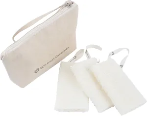 Natural Loofah Bath-Sponge-3 Count, Exfoliating Body Scrubber for Women and Men,Exfoliate & Soothe Face & Body,Biodegradable Fashion Storage Bag