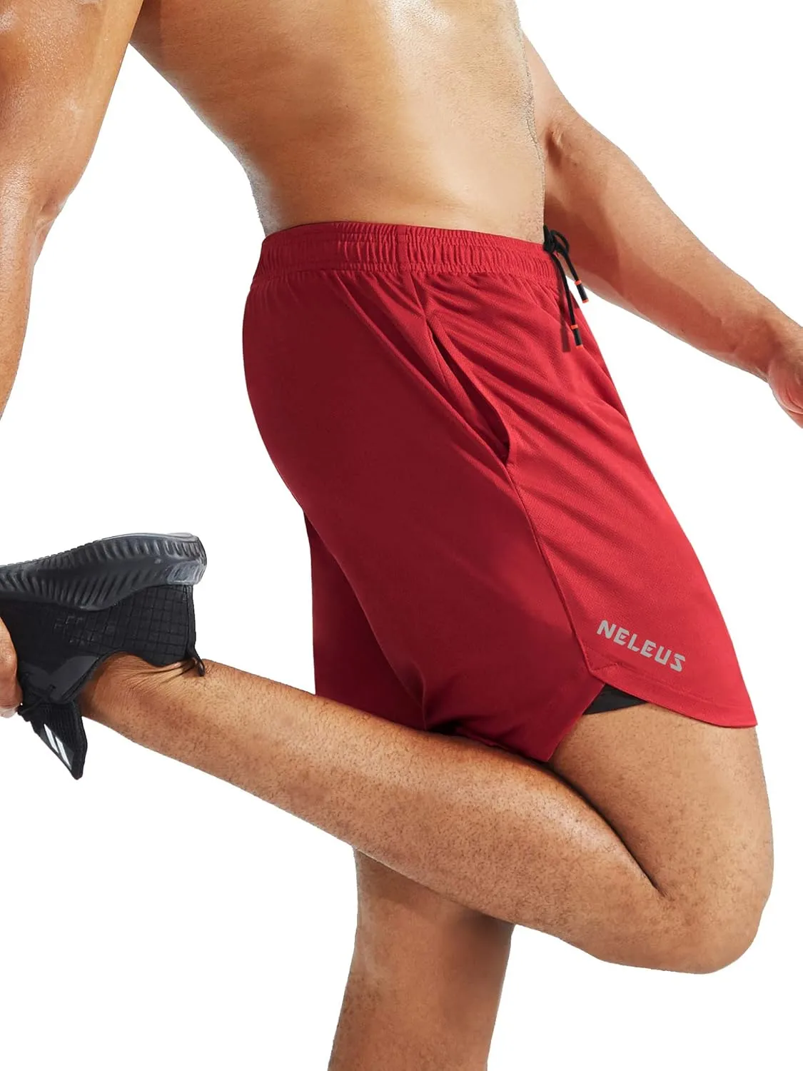 NELEUS Men's 2 in 1 Running Shorts with Liner,Dry Fit Workout Shorts with Pockets
