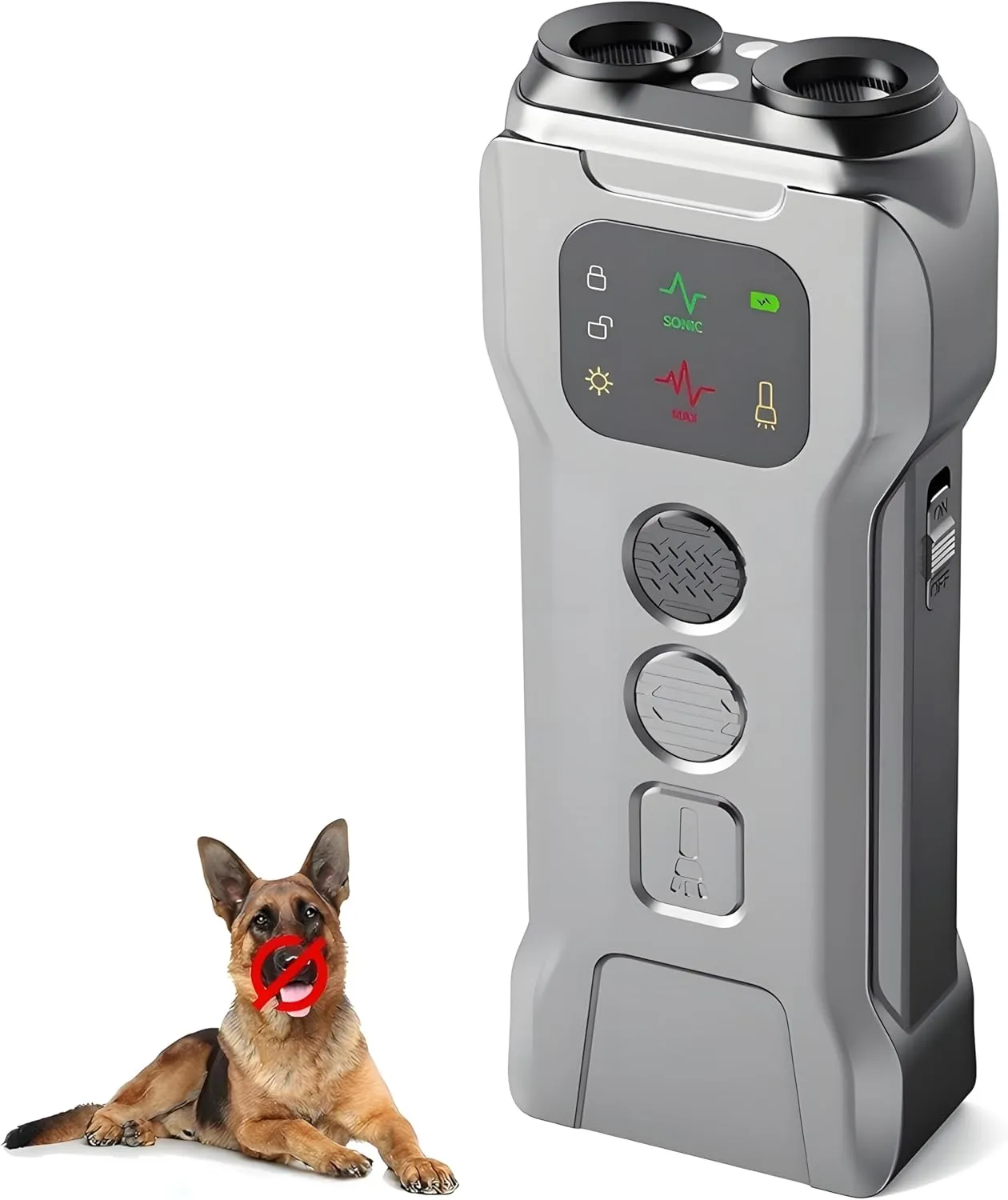 New Barking Dog Deterrent with Hd Display,bark Guard for Dogs,Barks no More,Ultrasonic,Without Hurting Your Pet - Dark Grey