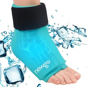 NEWGO Ice Pack for Ankle, Foot, Heel Pain Relief - Compression Sleeve Ice Sock for Sprained Ankle Injuries, Plantar Fasciitis, Achilles Tendinitis - Green