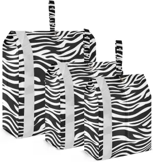 Nice Zebra Texture Travel Storage Bag with Lanyard - Portable Lightweight Classified Storage Bag with Zipper, Dust and Waterproof Travel Packing Cube for Suitcase,3 Pieces