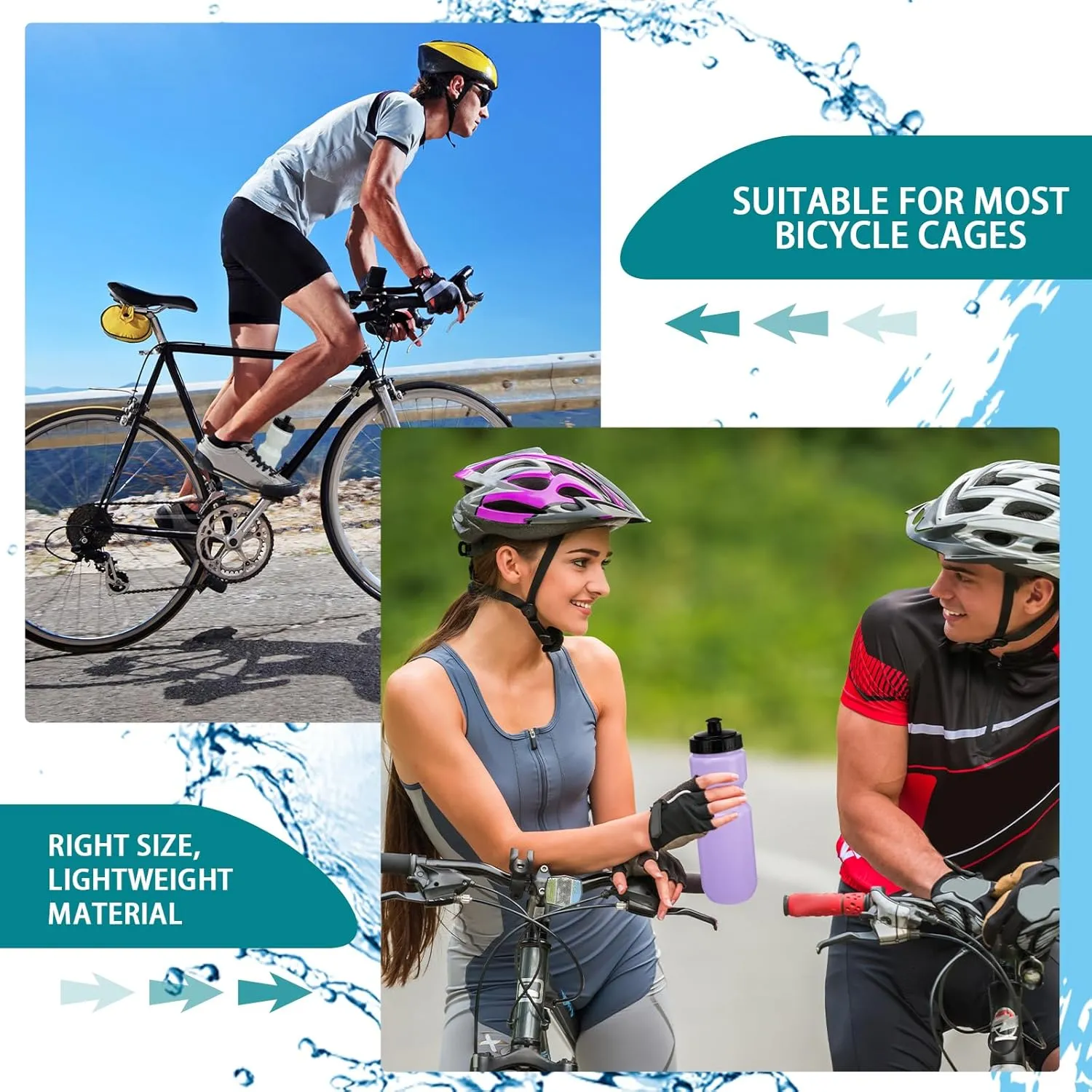 Nitial 24 Pcs Sports Water Bottles Bulk 22 oz Squeeze Reusable Sports Water Bottles Blank Plastic Water Bottles with Pull Top Cap for Adults Sports Fitness Bike, Dishwasher Safe