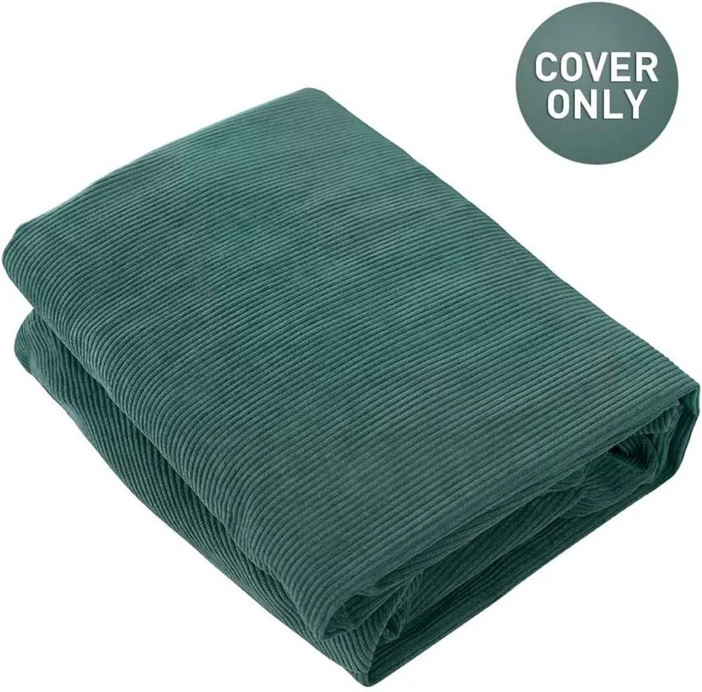 Nobildonna 3 ft Bean Bag Chair Cover (No Filler) 35"×43" Large Stuffed Animal Storage Bean Bag Washable Big Beanbag Chair Cover Premium Corduroy Bean Bag Cover for Adults,Kids,Dark Green 300L