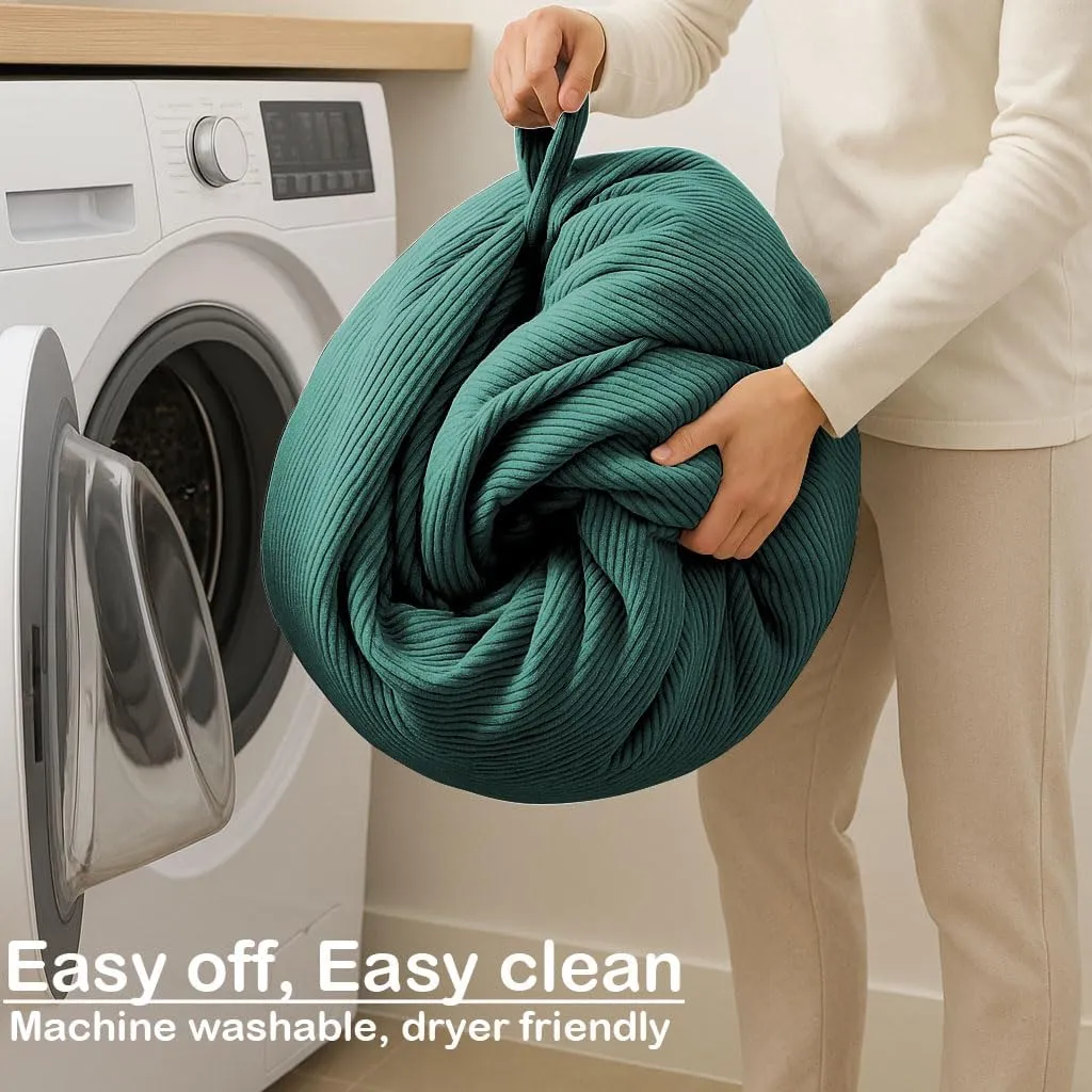 Nobildonna 3 ft Bean Bag Chair Cover (No Filler) 35"×43" Large Stuffed Animal Storage Bean Bag Washable Big Beanbag Chair Cover Premium Corduroy Bean Bag Cover for Adults,Kids,Dark Green 300L