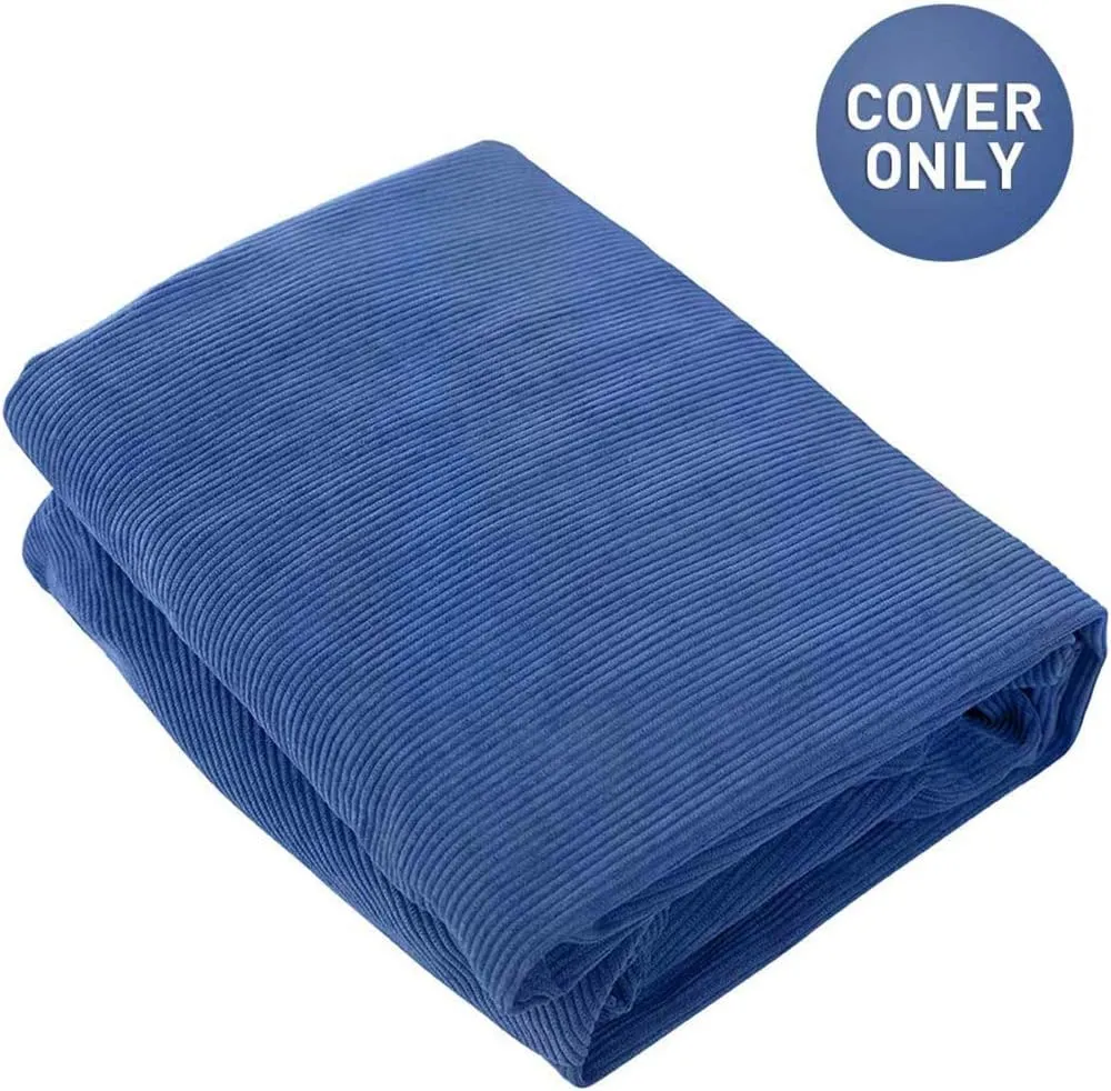 Nobildonna 3 ft Bean Bag Chair Cover (No Filler) 35"×43" Large Stuffed Animal Storage Bean Bag Washable Big Beanbag Chair Cover Premium Corduroy Stuffable Bean Bag Cover for Adults,Kids,Blue 300L