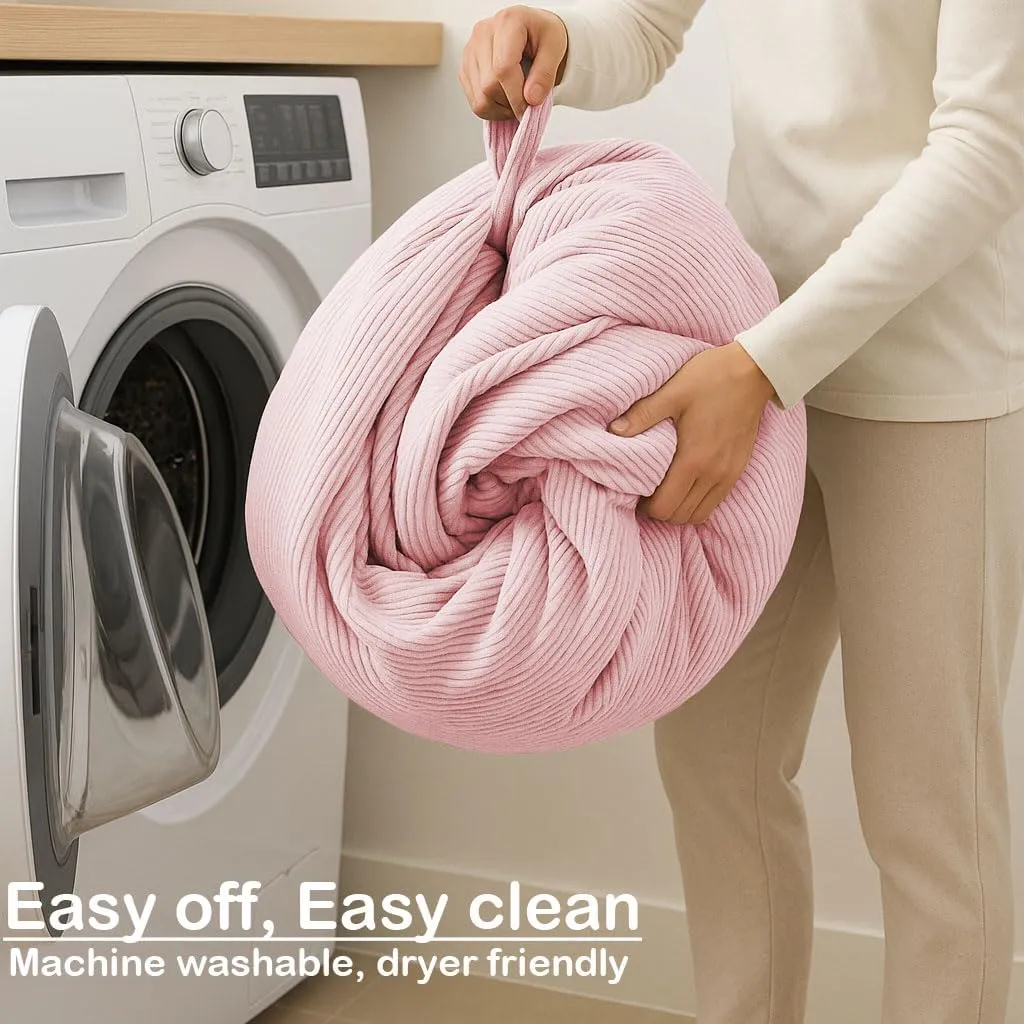 Nobildonna 3 ft Bean Bag Chair Cover (No Filler) 35"×43" Large Stuffed Animal Storage Bean Bag Washable Big Beanbag Chair Cover Premium Corduroy Stuffable Bean Bag Cover for Adults,Kids,Pink 300L