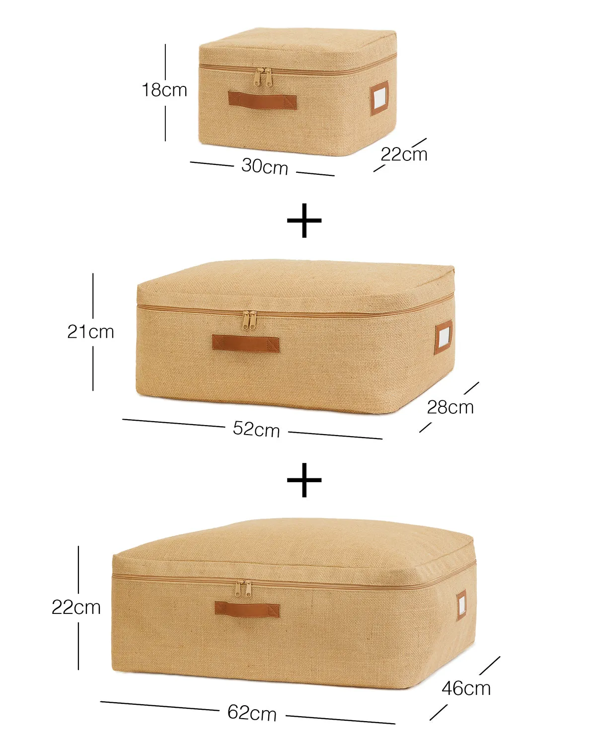 Ocean Home Textile Jute Storage Bag, Set Of 3
