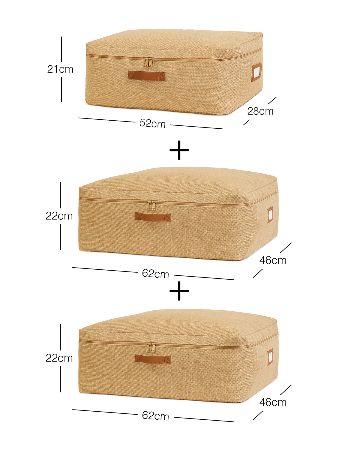 Ocean Home Textile Jute Underbed Storage Bag, Set Of 4