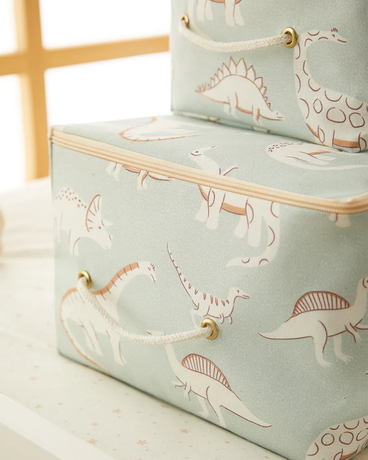 Ocean Home Textile Nursery Storage Bag, Set Of 2, Dinosaur Pattern