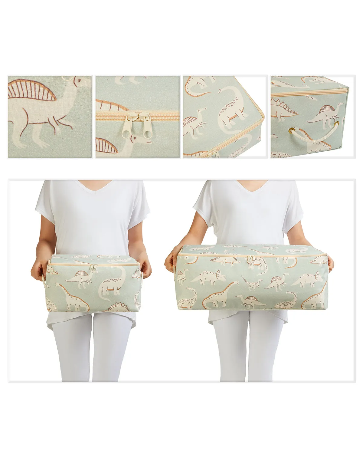 Ocean Home Textile Nursery Storage Bag, Set Of 2, Dinosaur Pattern