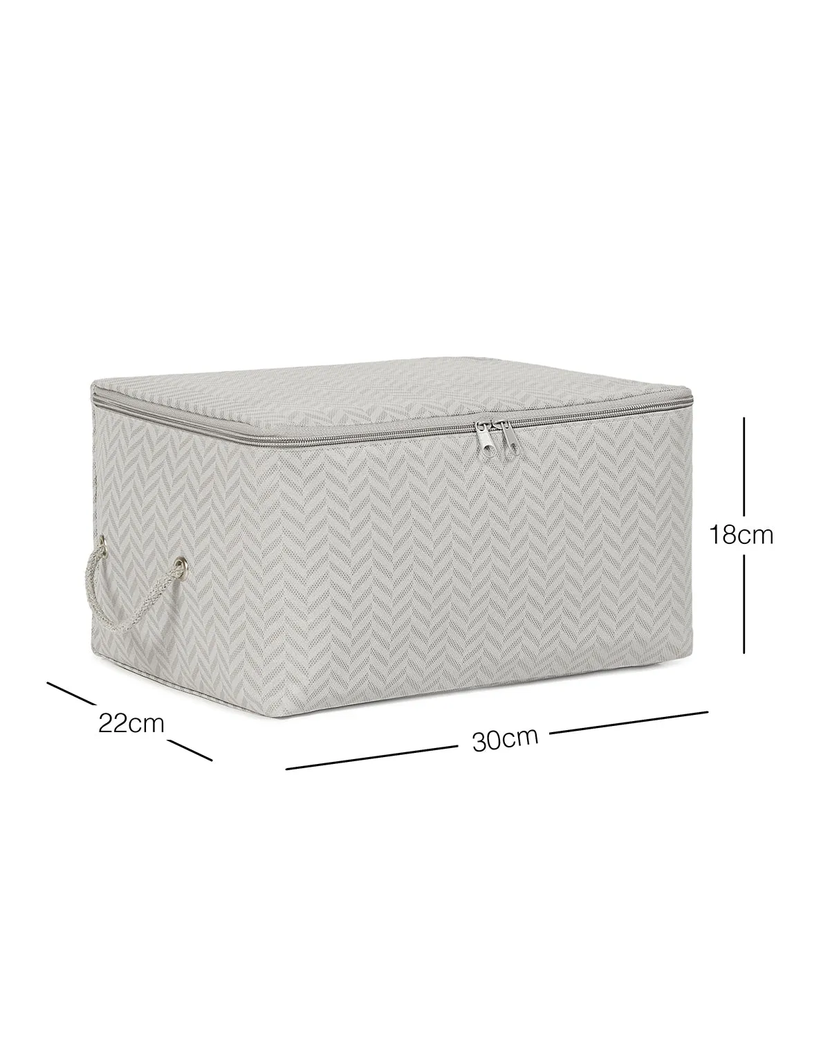 Ocean Home Textile Storage Bag, Small, Herringbone Pattern, Grey