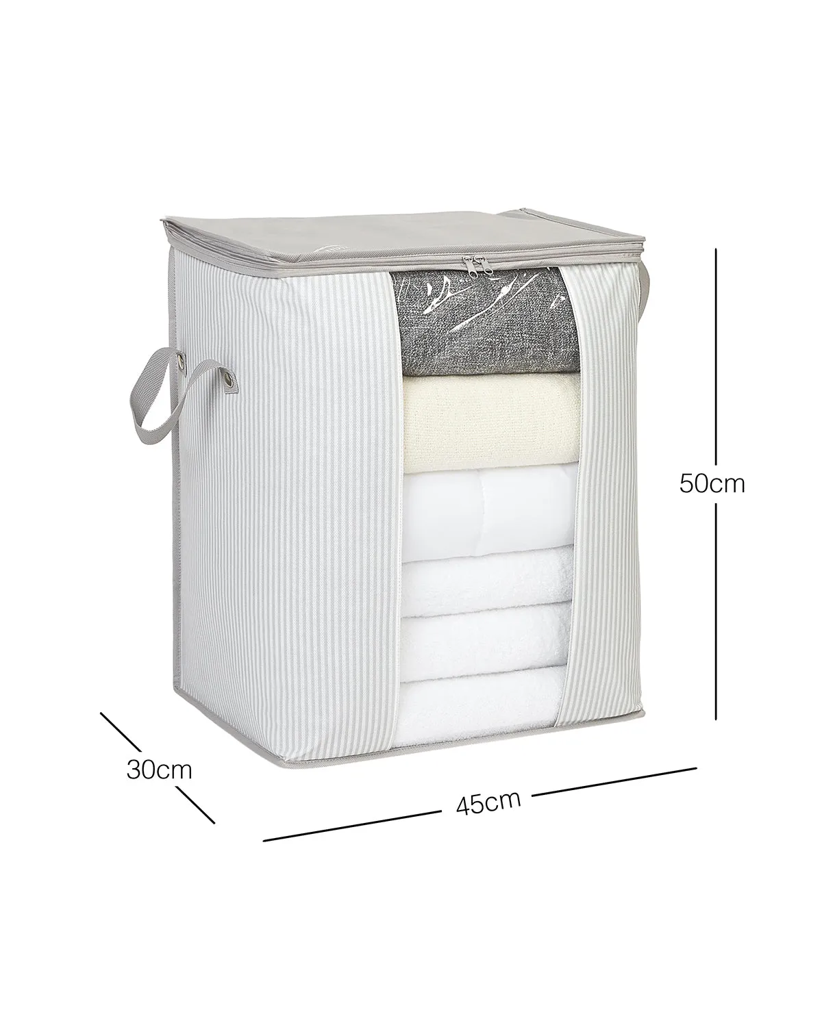 Ocean Home Textile Storage Bag With Clear Window, Grey