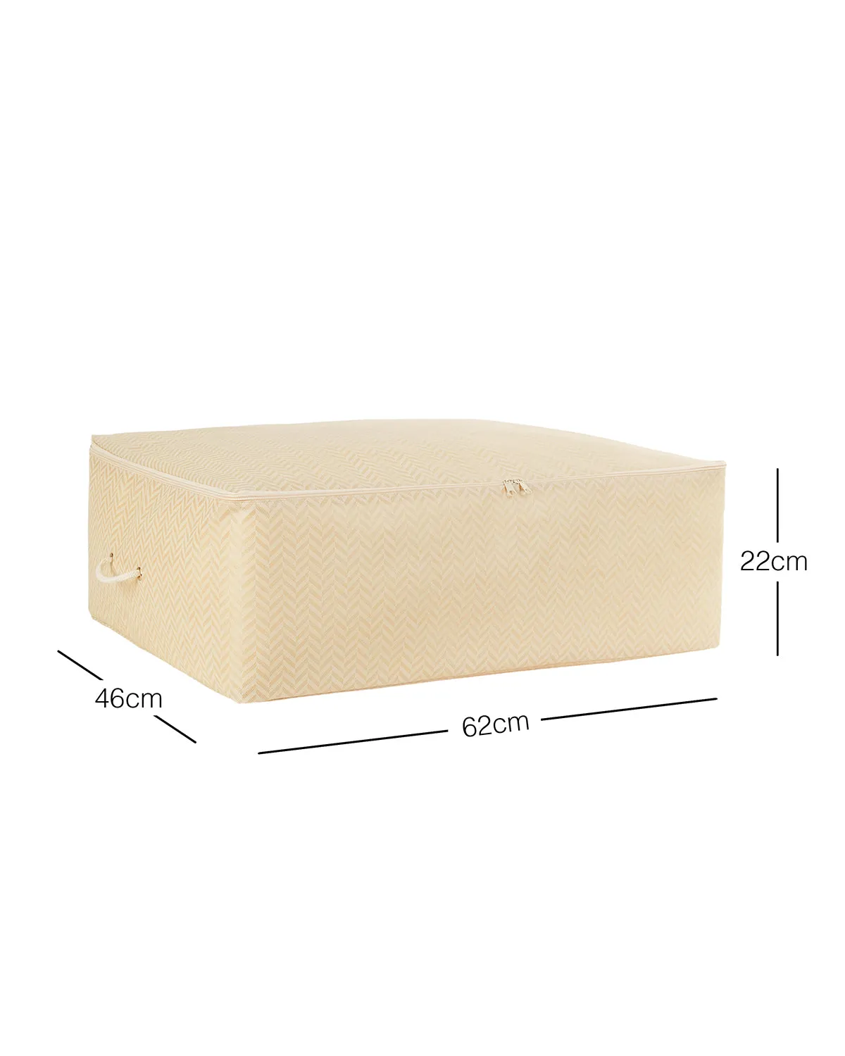 Ocean Home Textile Underbed Storage Bag, Large, Herringbone Pattern, Beige