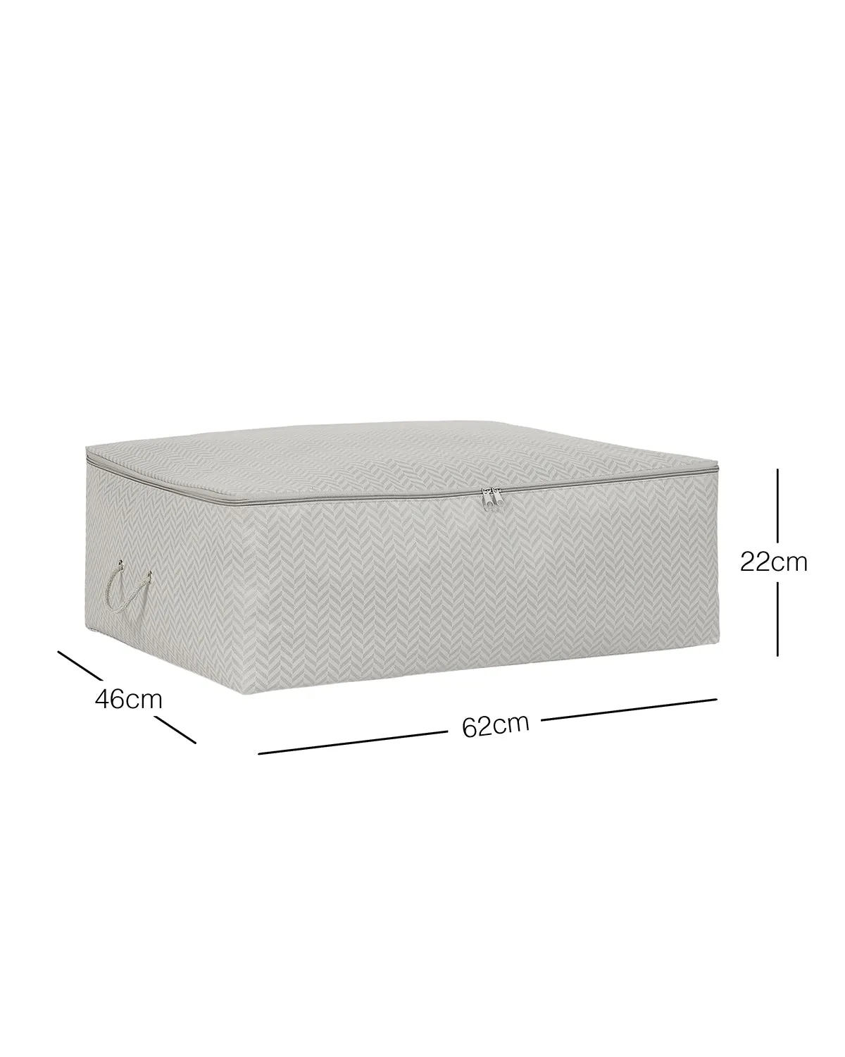 Ocean Home Textile Underbed Storage Bag, Large, Herringbone Pattern, Grey
