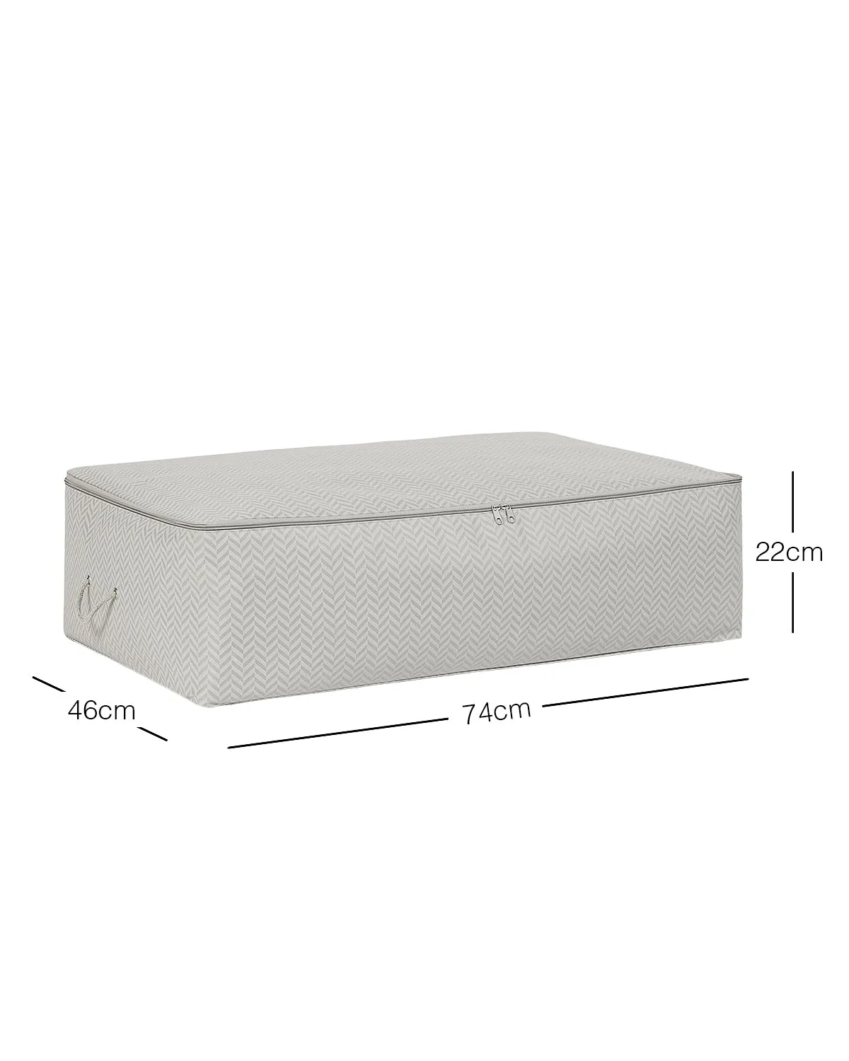 Ocean Home Textile Underbed Storage Bag, X Large, Herringbone Pattern, Grey