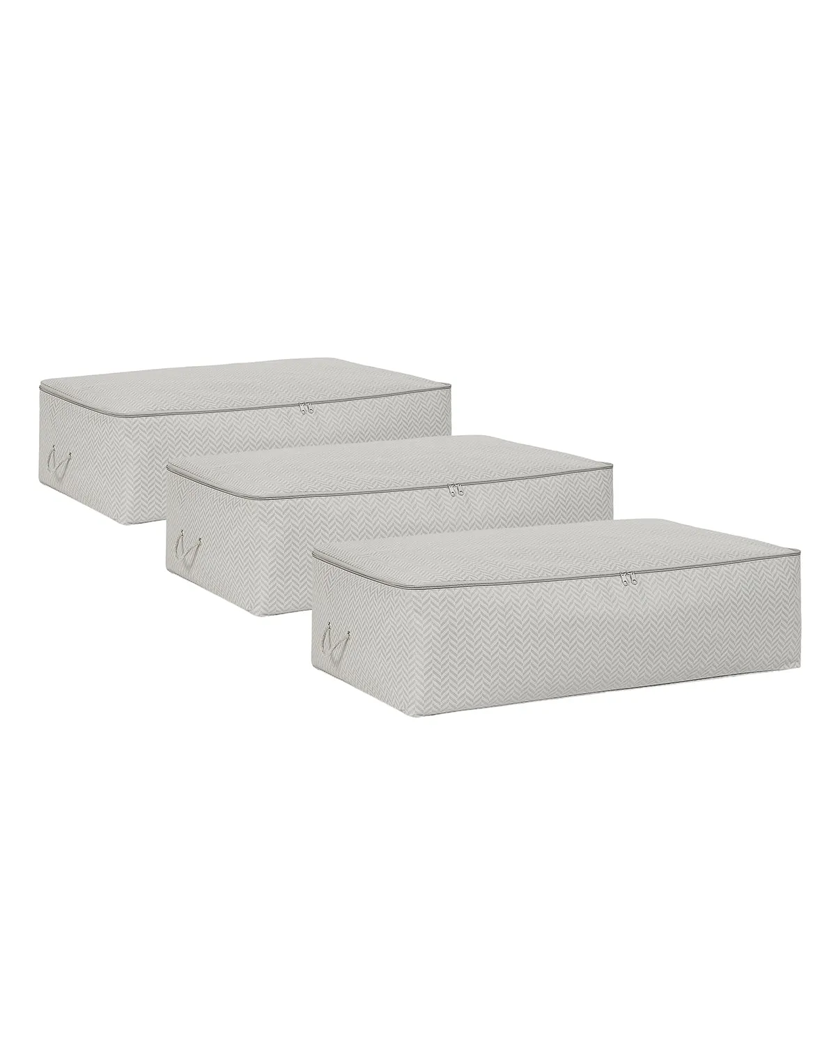 Ocean Home Textile Underbed Storage Bag, X Large Herringbone Pattern, Grey