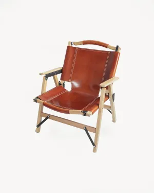 OGL-OD-WD-CHAIR-V2 - 'Only Good Life' Kermit Outdoor Folding Camp Chair - Tan Leather