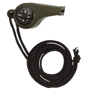 Olive Drab Whistle with Compass & Thermometer