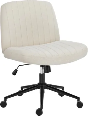 OLIXIS Criss Cross Legged Chairs Armless with Wheels Wide Seat Height Adjustable Swivel Padded Home Office Desk Seating for Bedroom, Student, Study Room
