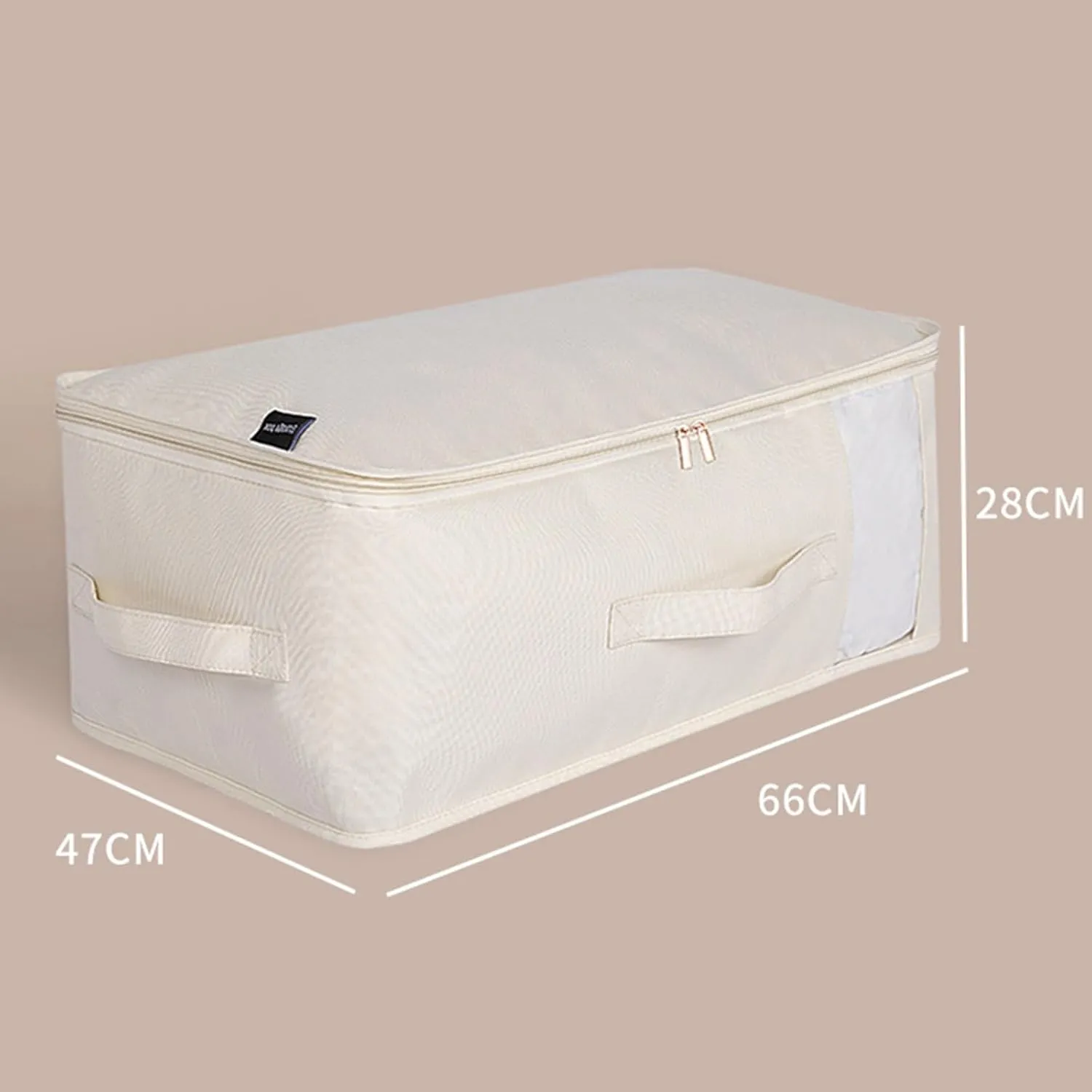Organizing Bag for Storing Clothes and Quilts, Wardrobe Storage Basket, 2 Foldable Storage Boxes (Small : 66cm)