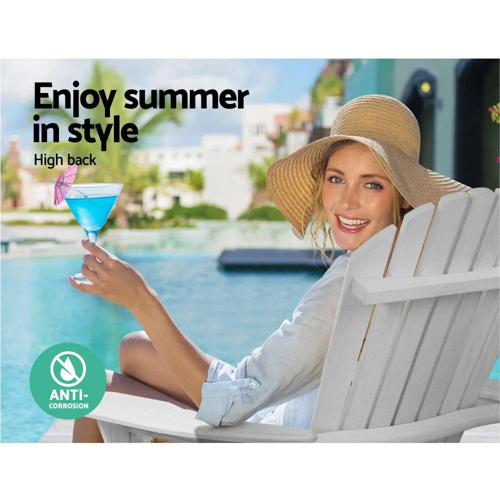Outdoor Adirondack Style Chair (White)