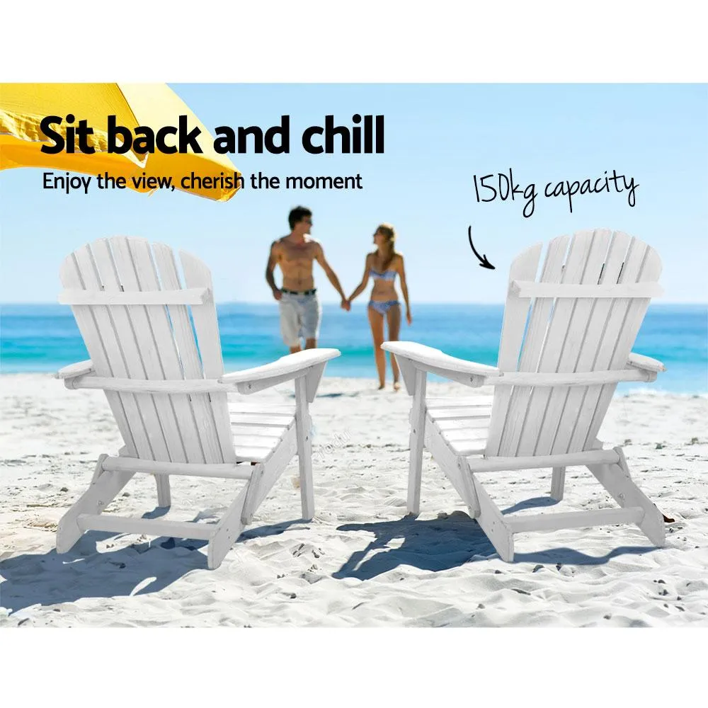 Outdoor Adirondack Style Chair (White)